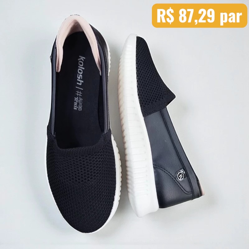 Tênis Feminino Kolosh Preto - Caixa com 6 pares -C4004 1
