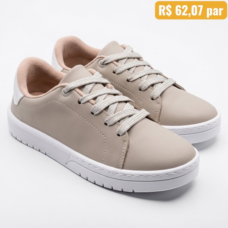 Tênis Feminino Moleca Cinza - Caixa com 12 pares - Atacado 1