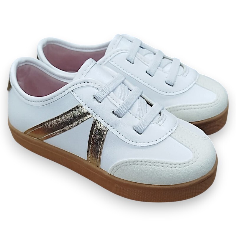 2118.592.30788.105272 20/25 Tênis Infantil Molekinha Branco/Dourado - Caixa com 8 pares - Atacado 1