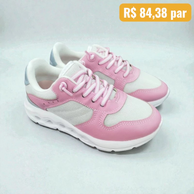 Tênis Infantil Molekinha BrancoRosa s - Atacado 1