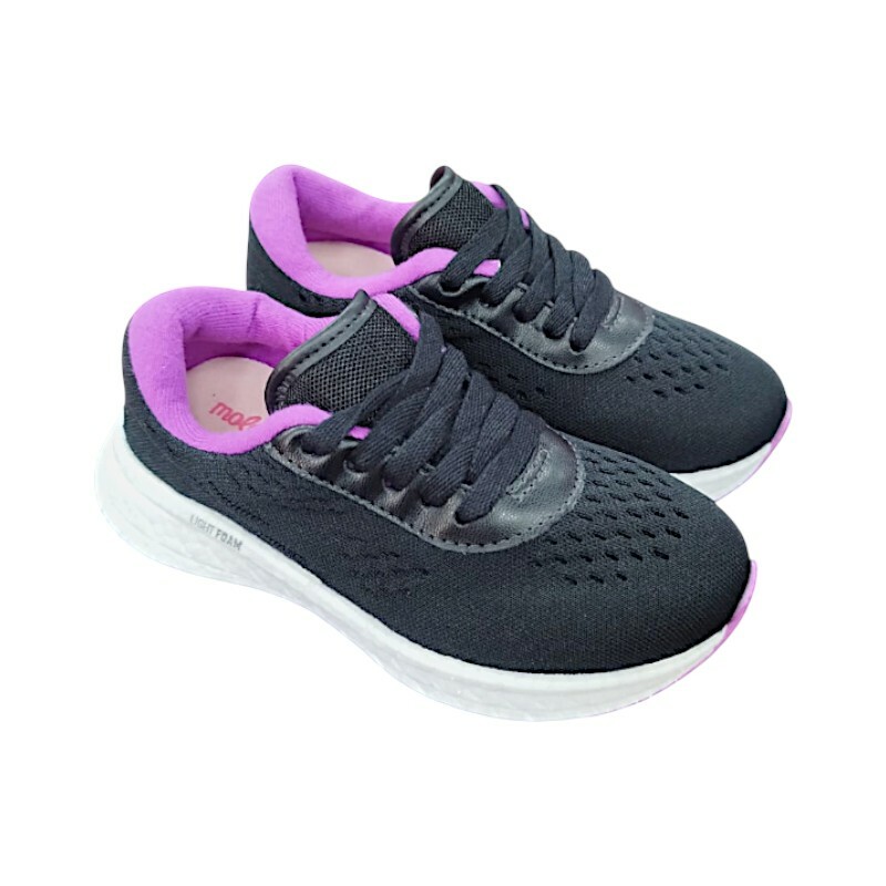  Tênis Infantil Molekinha Preto/Branco/Roxo - Caixa com 12 pares - Atacado 3