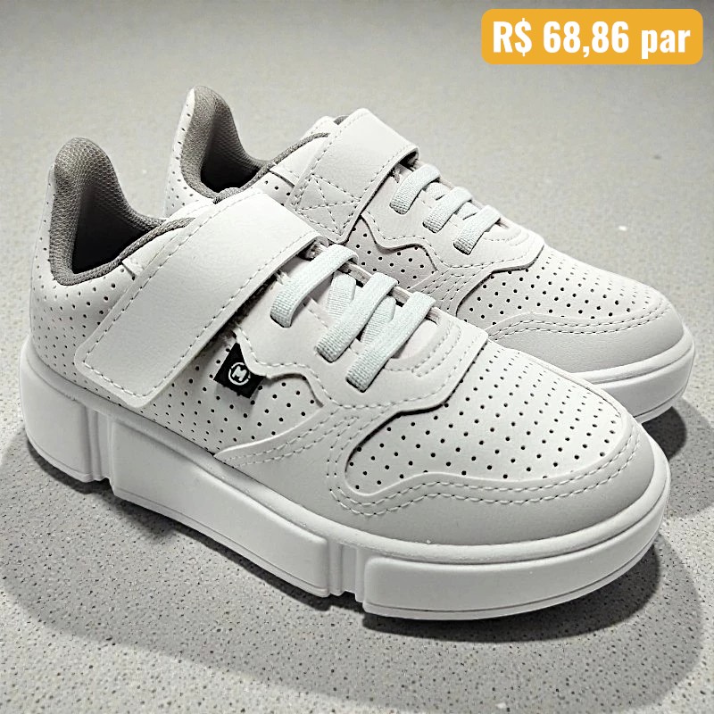 2838.117.14611.16072 27/34 Tênis Infantil Molekinho Branco - Caixa com 8 pares - Atacado 1