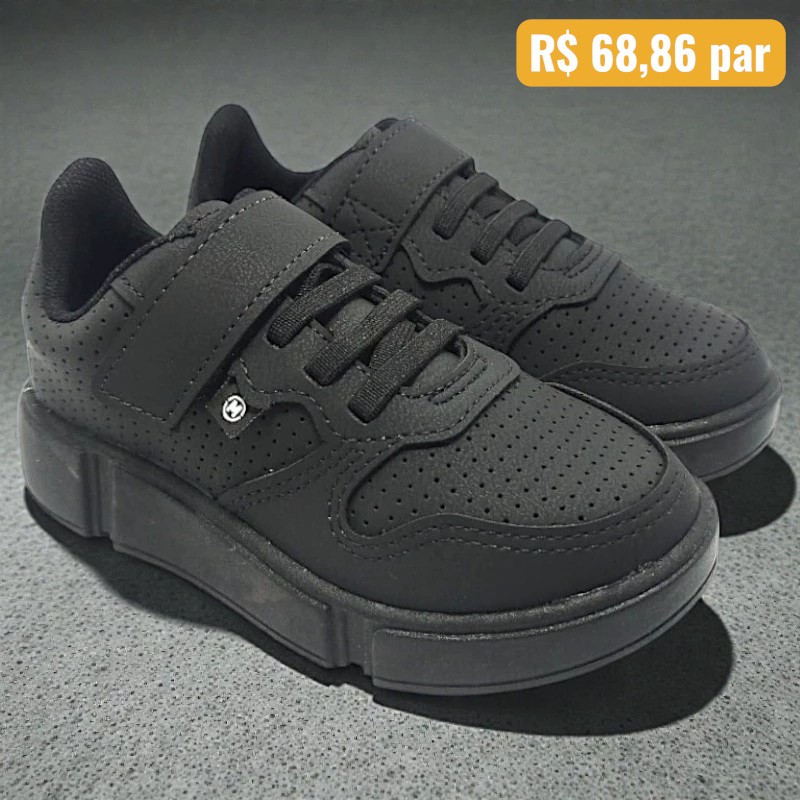 2838.117.14611.15745 27/34 Tênis Infantil Molekinho Preto - Caixa com 8 pares - Atacado 1