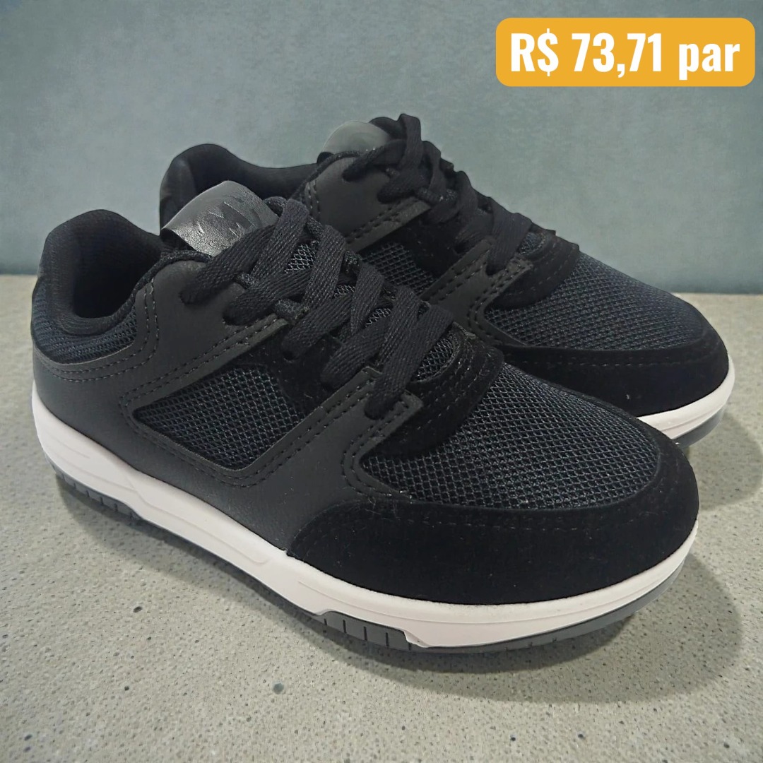 2852.117.30140.15745 29/36 Tênis Infantil Molekinho Preto - Caixa com 8 pares - Atacado 1