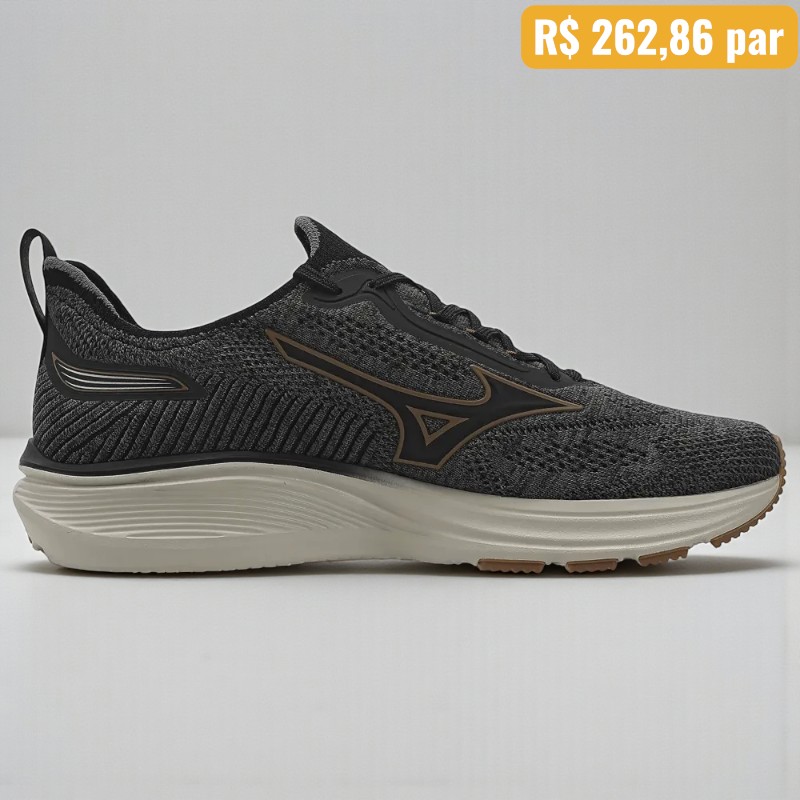 Tênis Masculino Mizuno Cool Ride 3 Preto Cinza - Caixa com 6 pares - Atacado 1