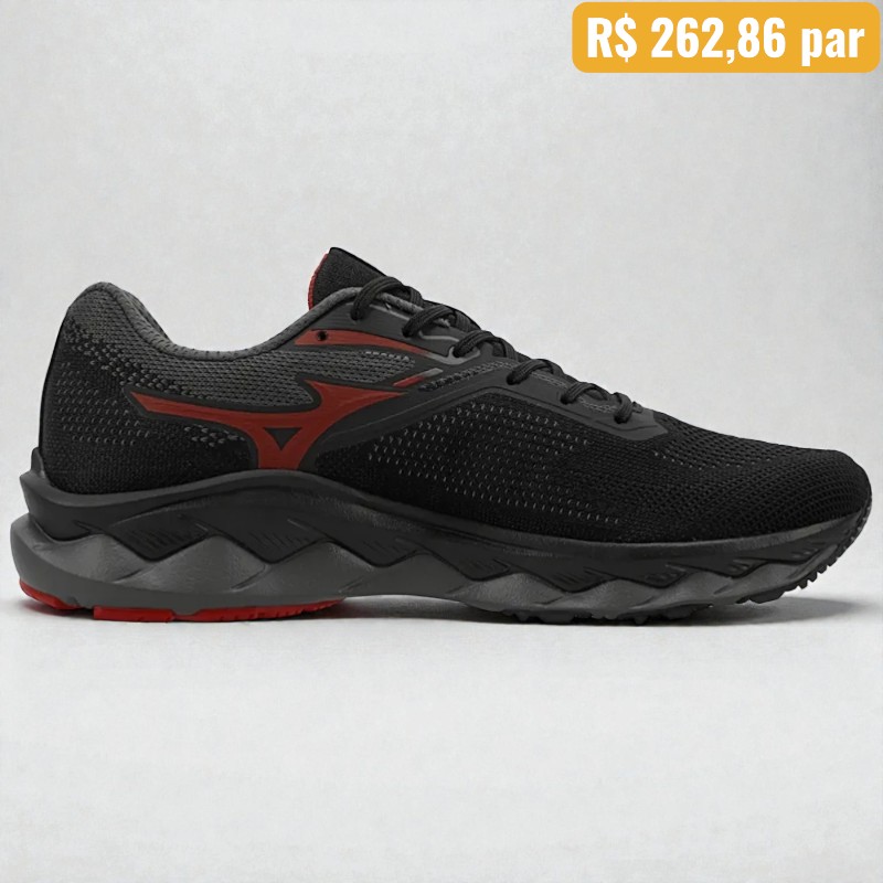 Tênis Masculino Mizuno Wave Way 5 Preto Chumbo - Caixa com 6 pares - Atacado 1