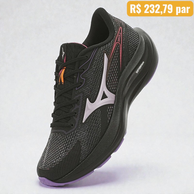 Tênis Mizuno Virtue 2 Preto - Caixa com 6 pares - Atacado 1