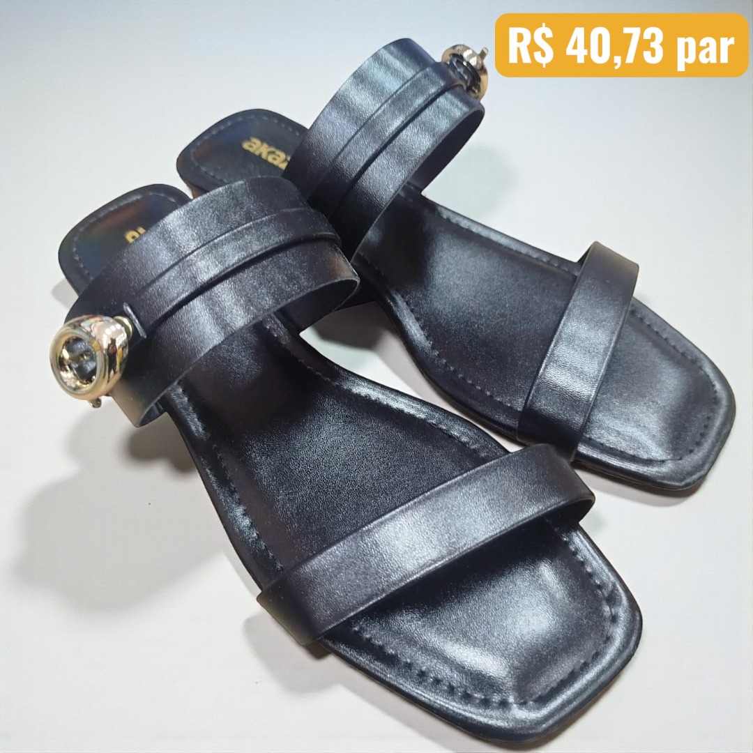 Tamanco Feminino Akazzo Preto 207AE - Caixa com 12 pares - Atacado 2