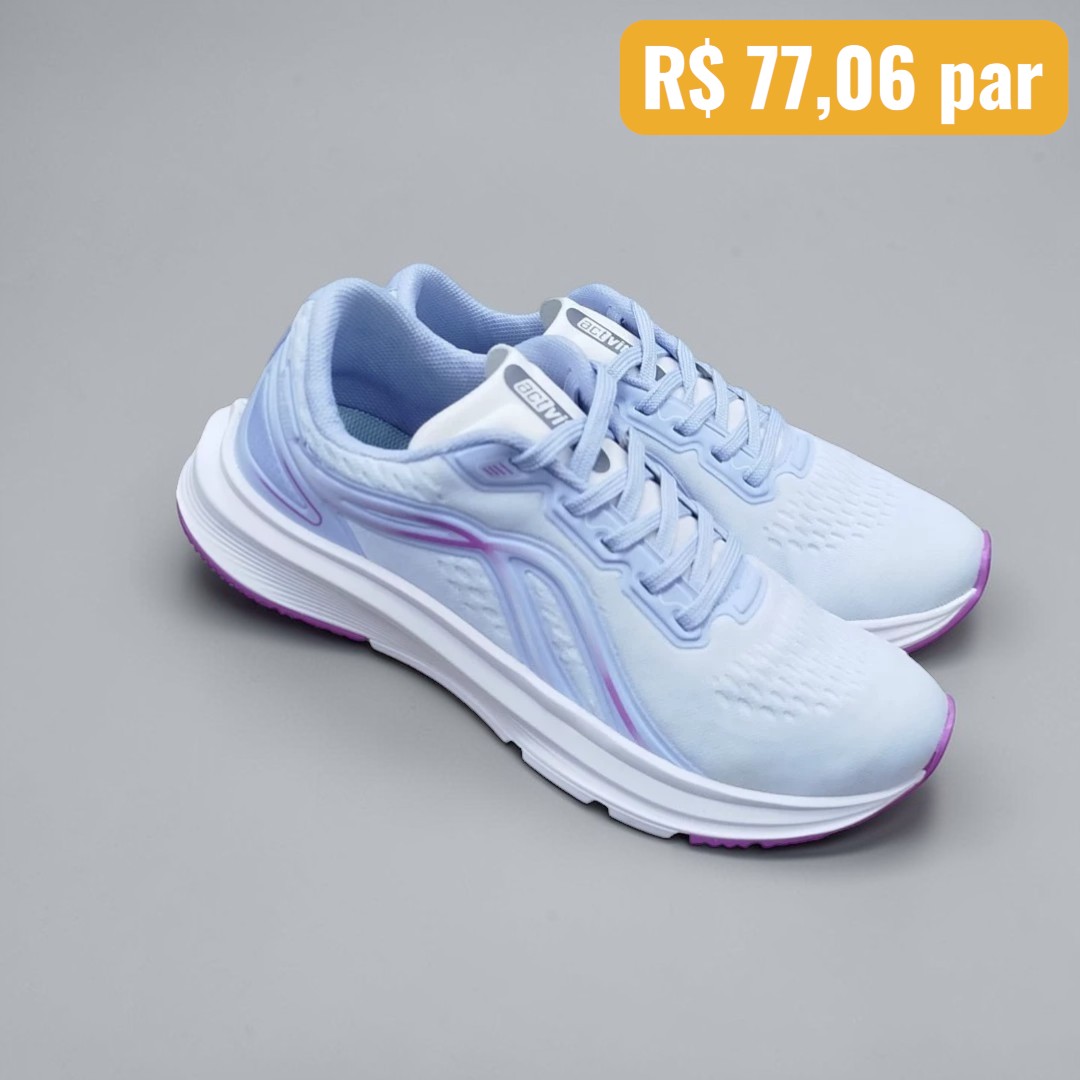 Tênis Feminino Actvitta Azul Celeste - Vista Frontal - Caixa com 12 Pares (Atacado) 1