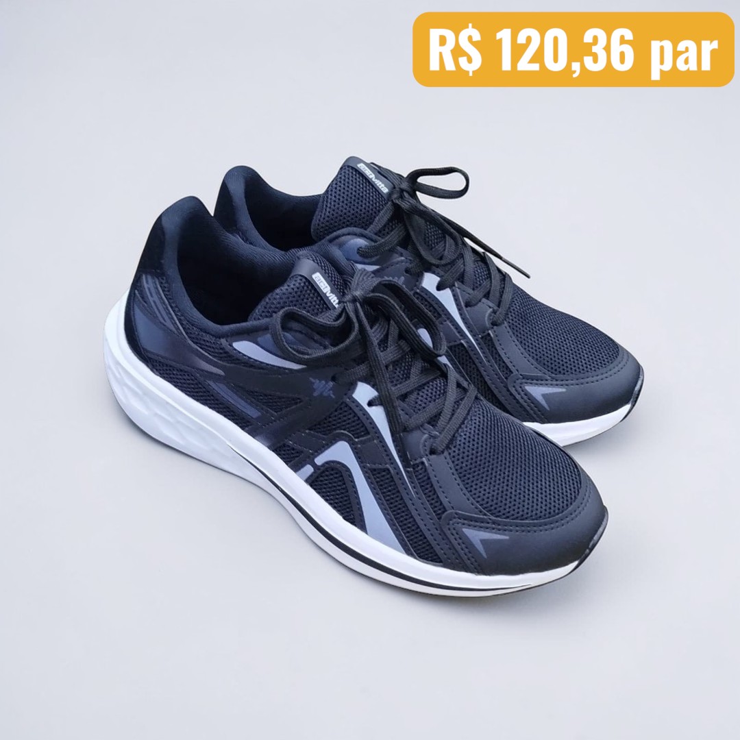 Tênis Masculino Actvitta Preto - Caixa com 12 pares - Atacado 1
