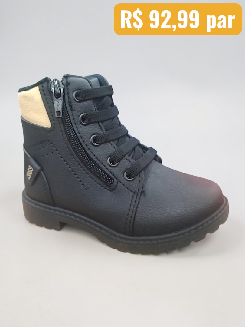 Bota Masculina Infantil Klin Preto - Caixa com 6 pares - Atacado 1