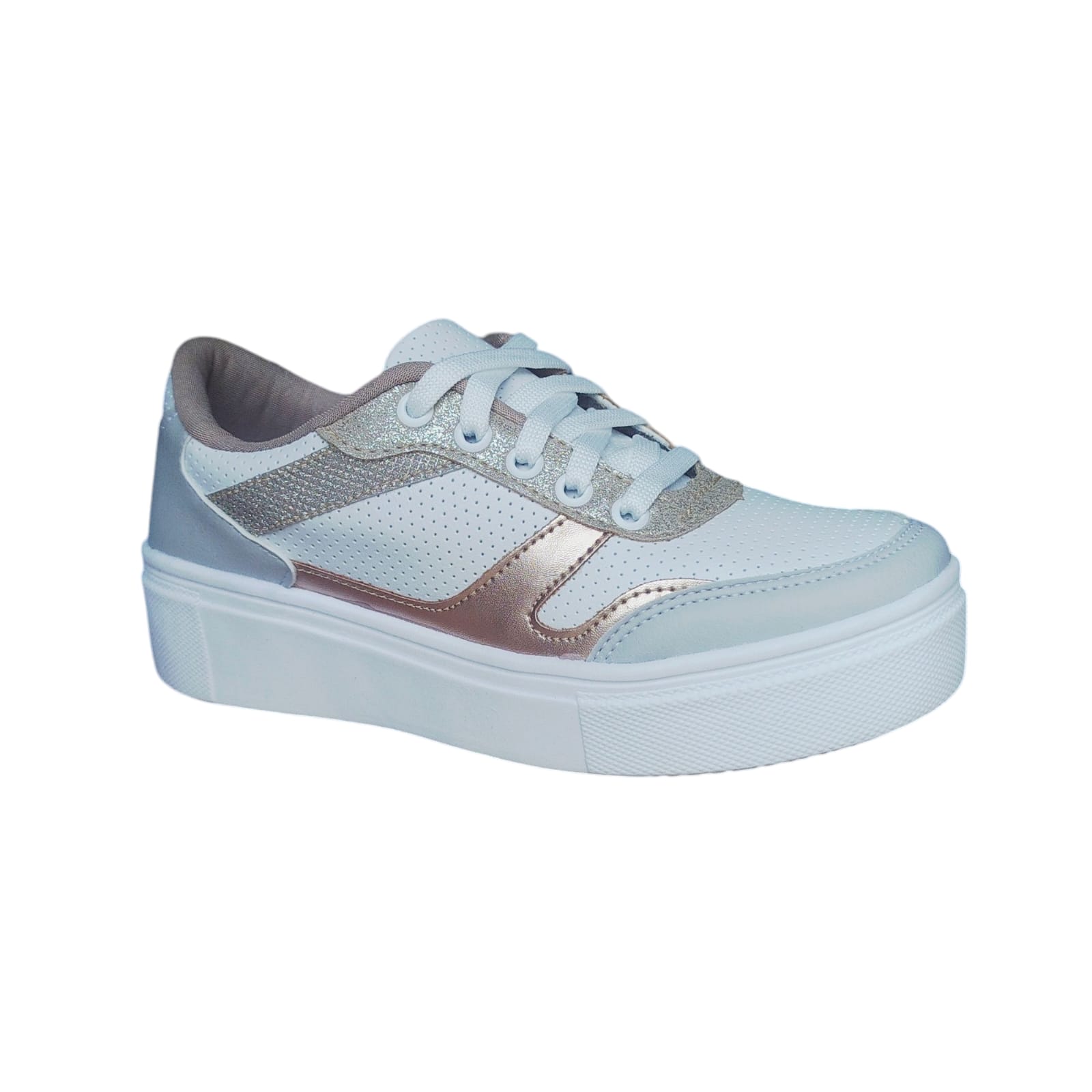Tênis Feminino Vinella Caixa C/6 (35-39) Branco/Dourado 1