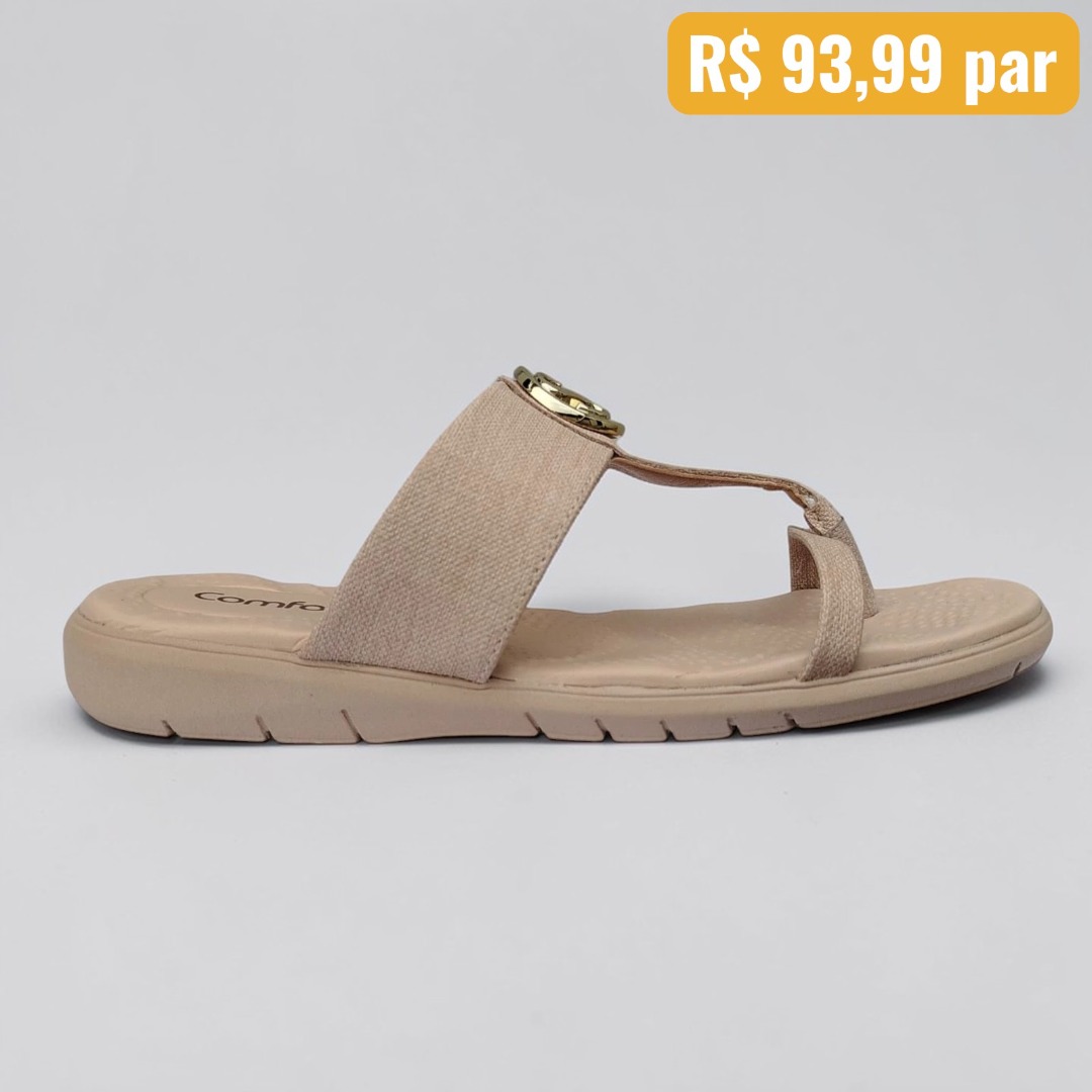 Rasteirinha feminina Comfortflex Nude - Caixa com 15 pares - Atacado 1