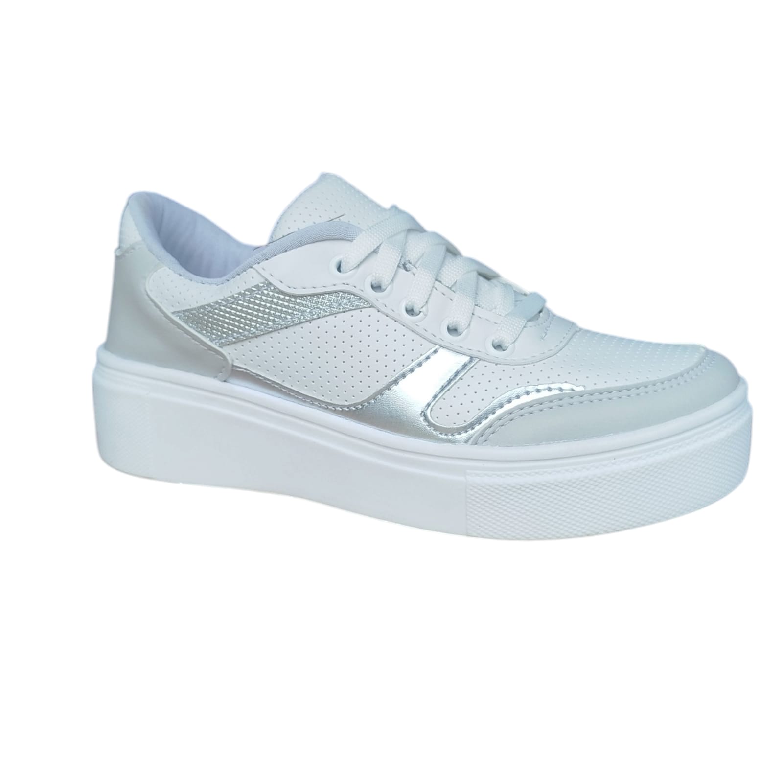 Tênis Feminino Vinella Caixa C/6 (34-39) Cor-BRANCO/PRATA 1