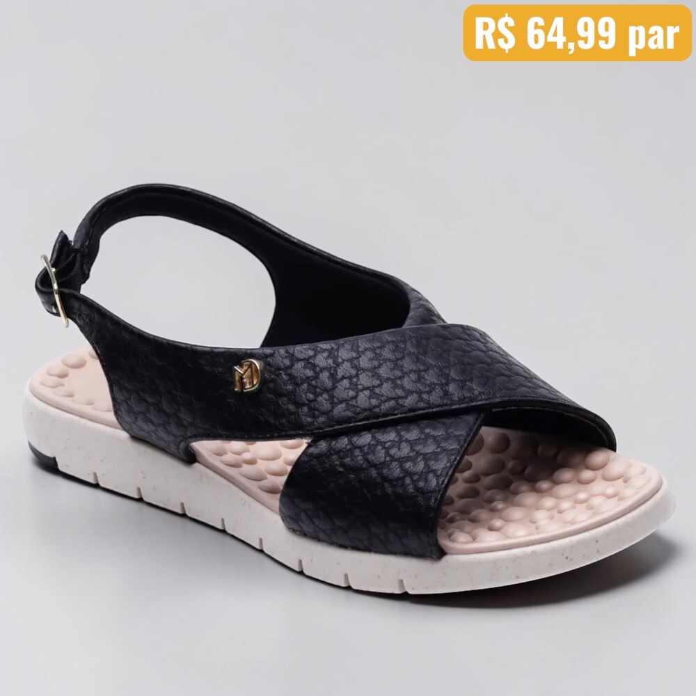 Sandália Feminina Modare Preto - Caixa com 12 pares - Atacado 1